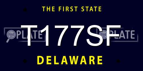 T177SF Delaware License Plate