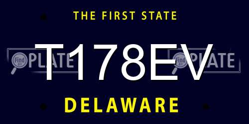 T178EV Delaware License Plate