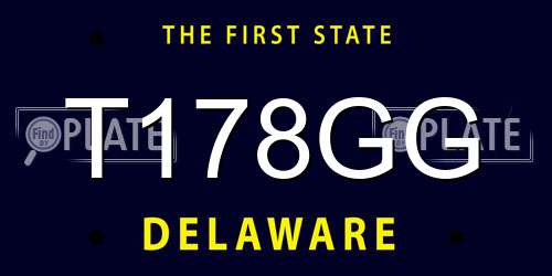 T178GG Delaware License Plate