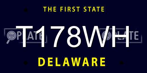 T178WH Delaware License Plate