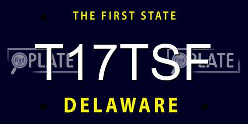 T17TSF Delaware License Plate