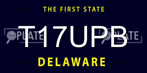 T17UPB Delaware License Plate