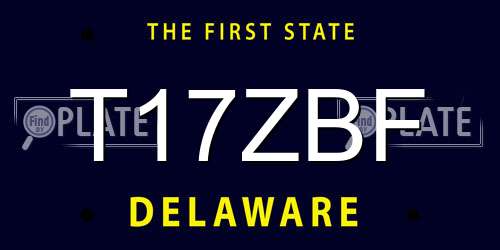 T17ZBF Delaware License Plate