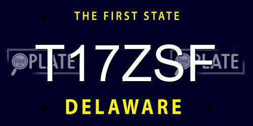 T17ZSF Delaware License Plate