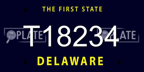 T18234 Delaware License Plate