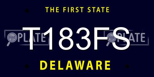 T183FS Delaware License Plate