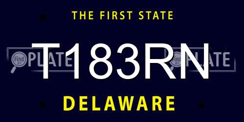 T183RN Delaware License Plate