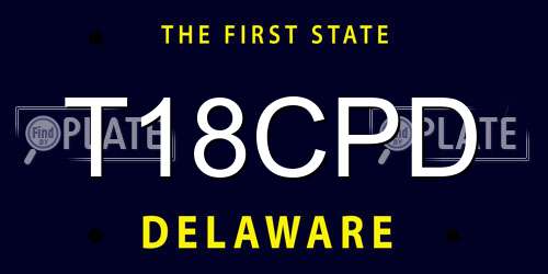 T18CPD Delaware License Plate