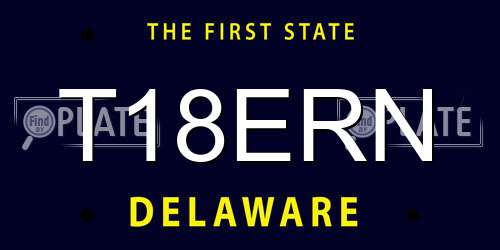 T18ERN Delaware License Plate