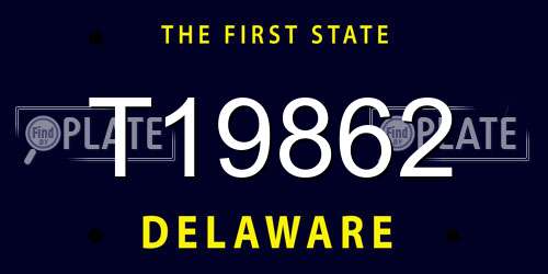 T19862 Delaware License Plate