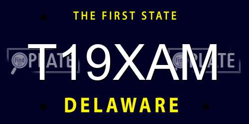 T19XAM Delaware License Plate