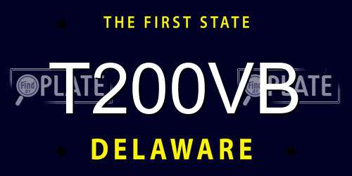 T200VB Delaware License Plate