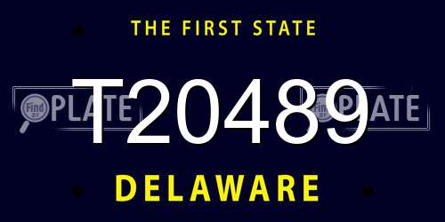 T20489 Delaware License Plate