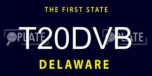 T20DVB Delaware License Plate