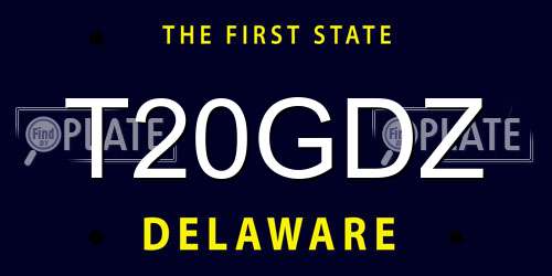 T20GDZ Delaware License Plate