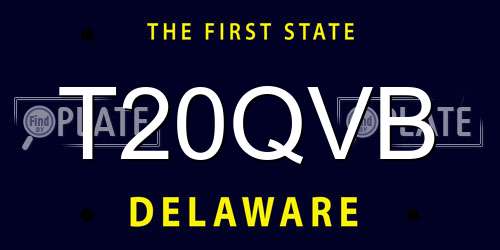 T20QVB Delaware License Plate
