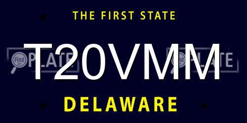 T20VMM Delaware License Plate