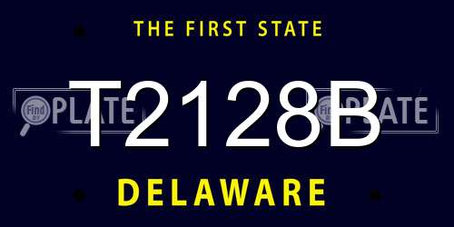 T2128B Delaware License Plate
