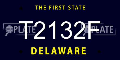 T2132F Delaware License Plate