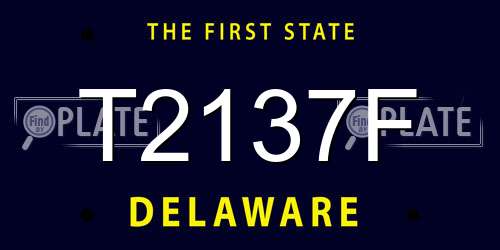 T2137F Delaware License Plate