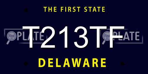 T213TF Delaware License Plate