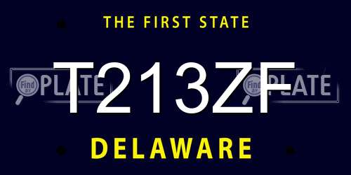 T213ZF Delaware License Plate