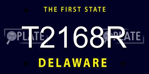 T2168R Delaware License Plate