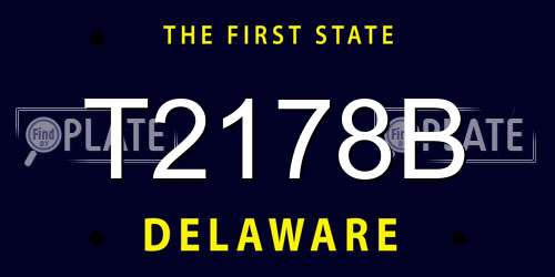 T2178B Delaware License Plate