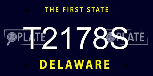 T2178S Delaware License Plate