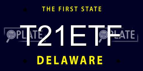 T21ETF Delaware License Plate