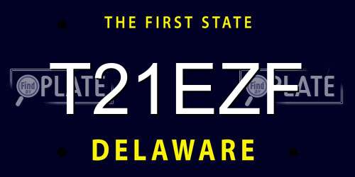 T21EZF Delaware License Plate