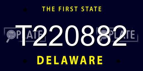 T220882 Delaware License Plate