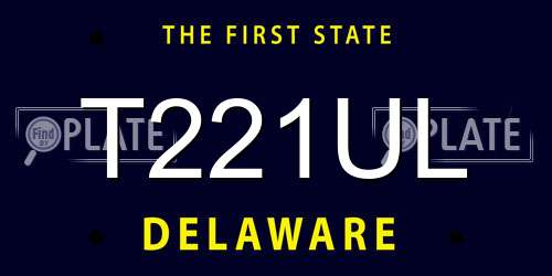 T221UL Delaware License Plate