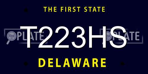 T223HS Delaware License Plate