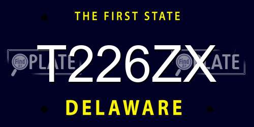 T226ZX Delaware License Plate