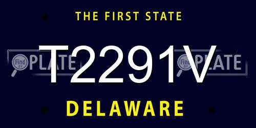 T2291V Delaware License Plate