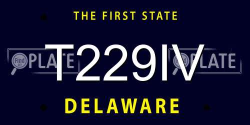 T229IV Delaware License Plate