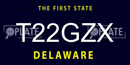 T22GZX Delaware License Plate