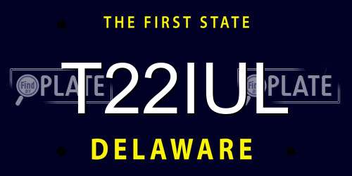 T22IUL Delaware License Plate