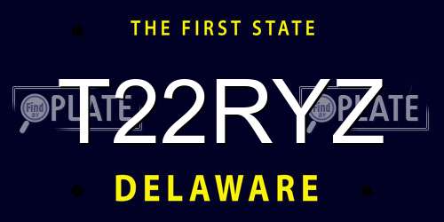 T22RYZ Delaware License Plate
