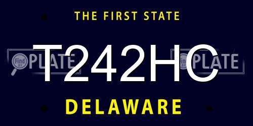 T242HC Delaware License Plate