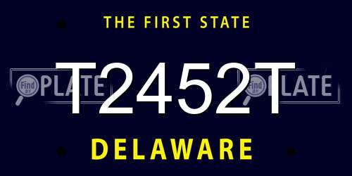 T2452T Delaware License Plate