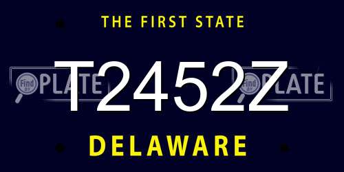 T2452Z Delaware License Plate