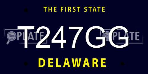 T247GG Delaware License Plate