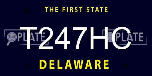 T247HC Delaware License Plate