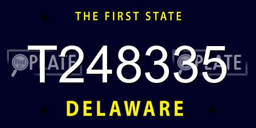 T248335 Delaware License Plate