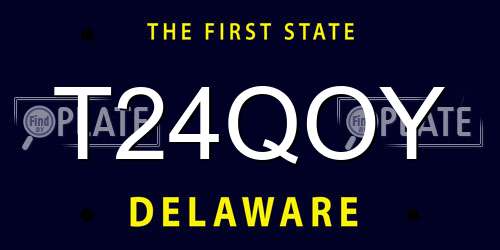 T24QOY Delaware License Plate