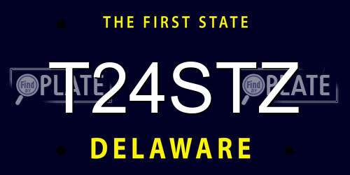 T24STZ Delaware License Plate