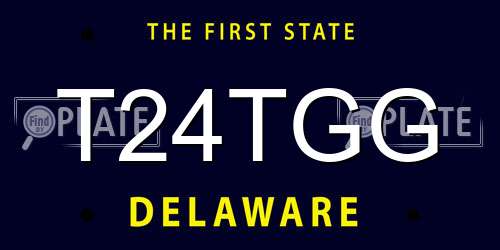 T24TGG Delaware License Plate