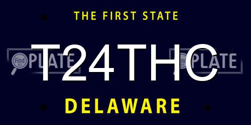 T24THC Delaware License Plate